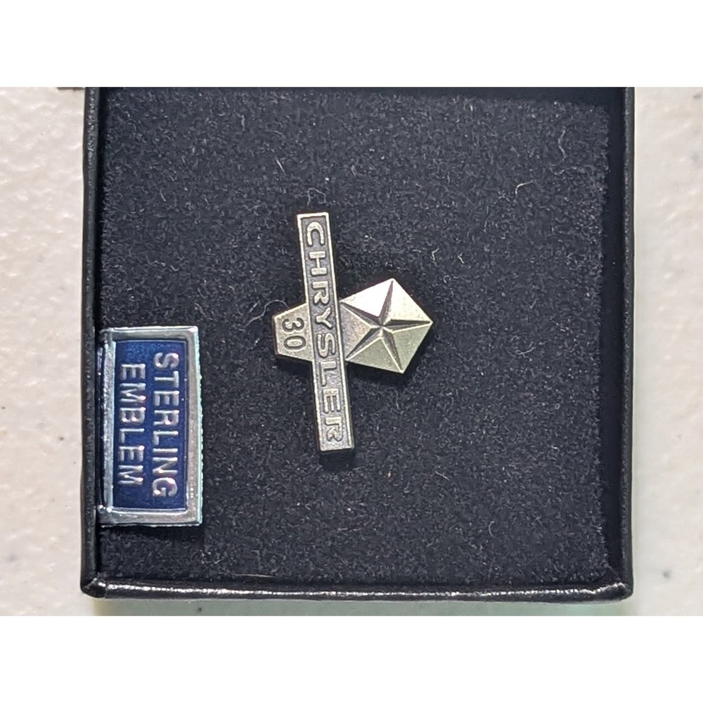 30 Year Chrysler Sterling Silver Tie Pin & 30 Year UAW Lapel Pin - Picture 7 of 16